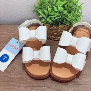 Cat & Jack Girls Sandals with White Bow Accents